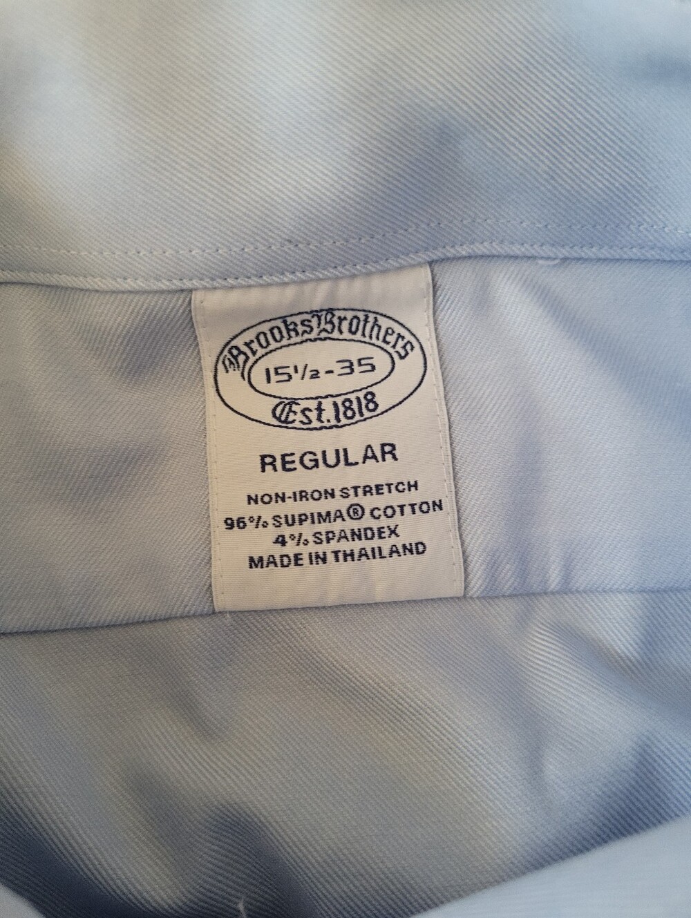 Brooks Brothers men's size 15.5 (medium) blue dress shirt - Picture 2 of 5